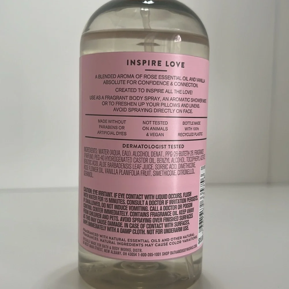 Rose & Vanilla Aromatherapy Essential Oil Mist